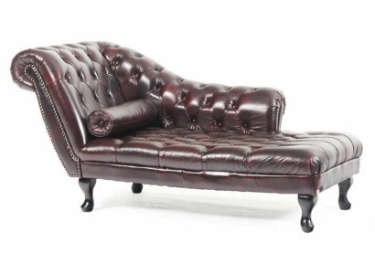 Chesterfield Red Chaise Lounge Designer Lounger Leather Sofa Chaise Longues Couch new
